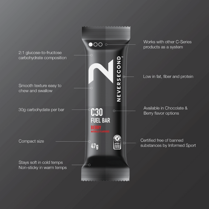 Neversecond C30 Energy Bar: Chocolate Nutrition Bars Endurance kollective Neversecond